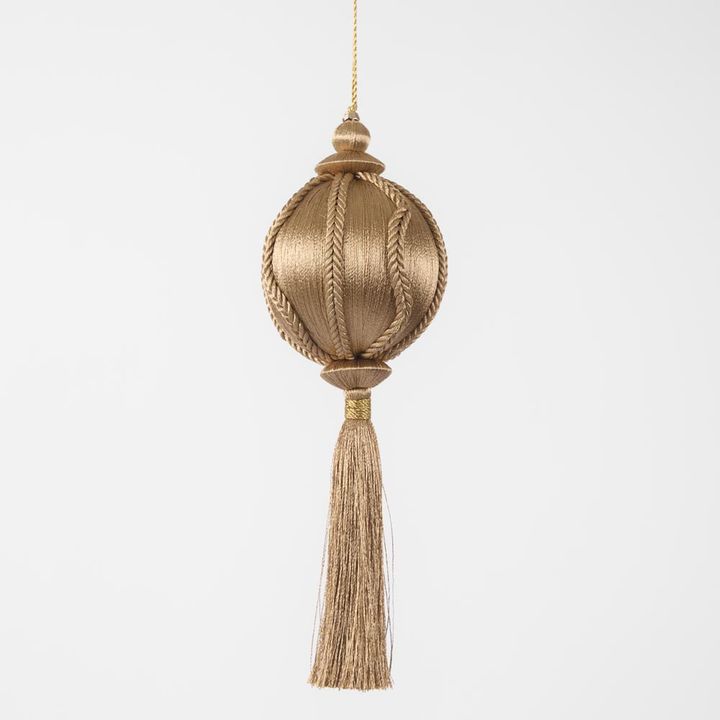 Silk Tassel Bauble Decoration Champagne