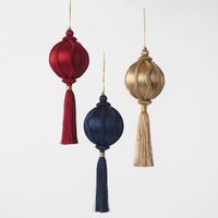 Silk Tassel Bauble Decoration Navy Blue