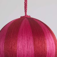 Silk Stripe Bauble Large Fuchsia & Red