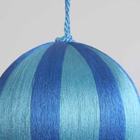 Silk Stripe Bauble Large Blue & Turquoise