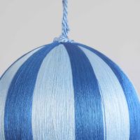 Silk Stripe Bauble Large Dark Blue & Blue