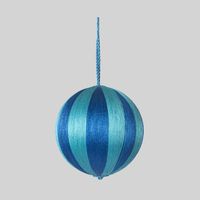 Silk Stripe Bauble Medium Blue & Turquoise