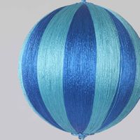 Silk Stripe Bauble Medium Blue & Turquoise