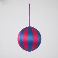 Silk Stripe Bauble Medium Pink & Blue