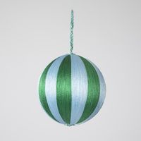 Silk Stripe Bauble Medium Blue & Green