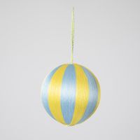 Silk Stripe Bauble Medium Blue & Yellow