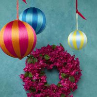 Silk Stripe Bauble Small Blue & Turquoise