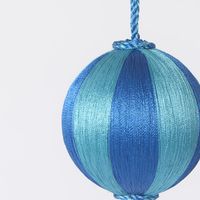 Silk Stripe Bauble Small Blue & Turquoise