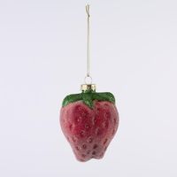 Sugared Strawberry Decorations Red - Set of 4