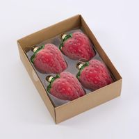 Sugared Strawberry Decorations Red - Set of 4