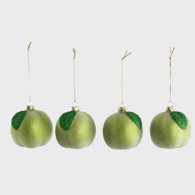 Sugared Apple Decorations - Set of 4