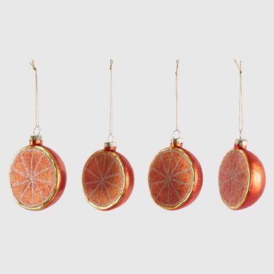 Sugared Orange Decorations - Set of 4