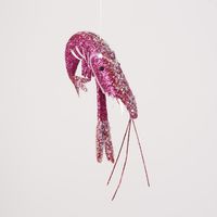 Lester Glitter Prawn Ornament Fuchsia
