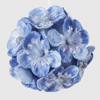 Glitter Hydrangea Bauble Blue