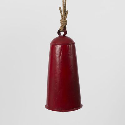 Rustic Cow Bell Large Vintage Red