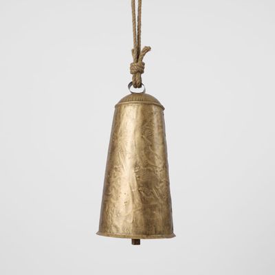 Rustic Cow Bell Large Antique Gold