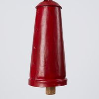 Rustic Tapered Cow Bell Large Vintage Red