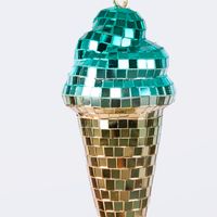 Disco Ice Cream Cone Decoration Blue