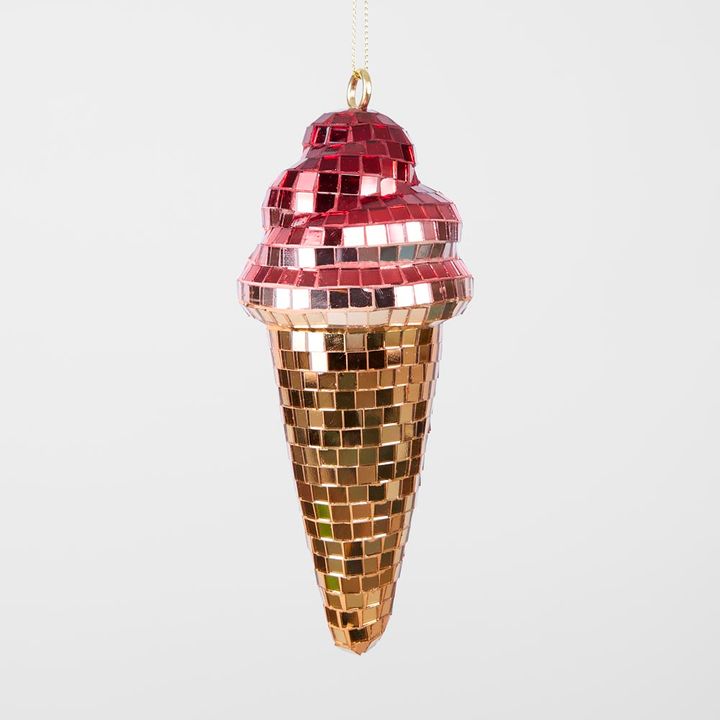 Disco Ice Cream Cone Decoration Fuchsia