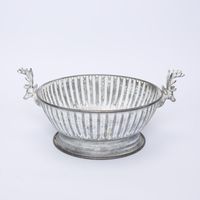 Antiqued Metal Reindeer Bowl