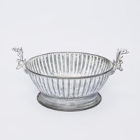Antiqued Metal Reindeer Bowl