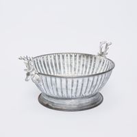 Antiqued Metal Reindeer Bowl