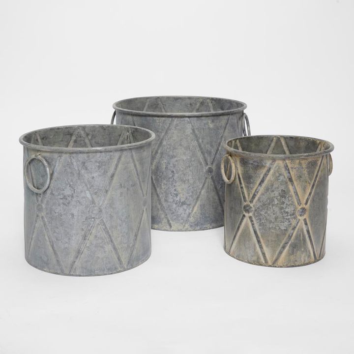 Drum Metal Tin Pots Set of 3