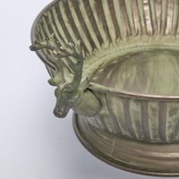 Antiqued Verdigris Reindeer Bowl