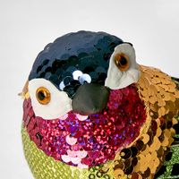 Jasper Clip on Sequin Bird Gold