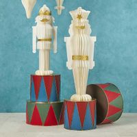 Giant Paper Star Nutcracker White & Gold