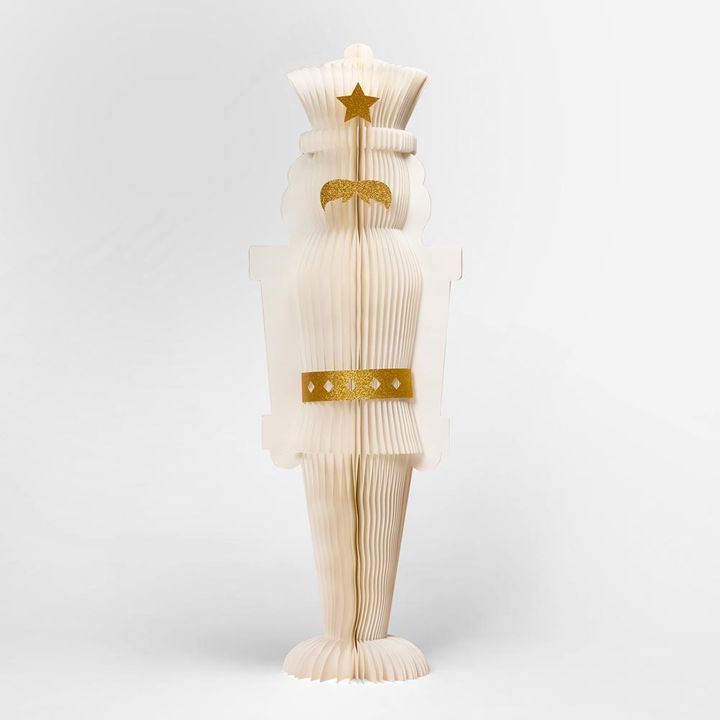 Giant Paper Star Nutcracker White & Gold