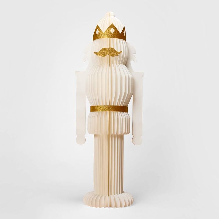 Large Paper Majestic Nutcracker White & Gold