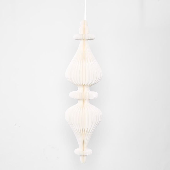 Giant Paper Spire Finial Decoration White