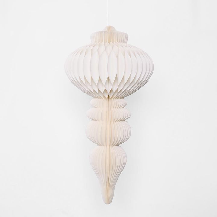 Giant Paper Cresting Finial Decoration White