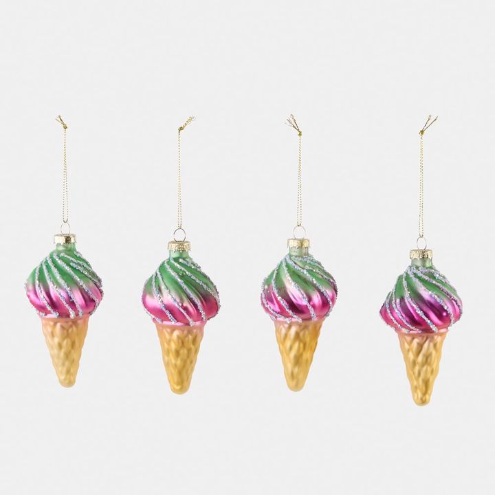 La Dolce Vita Ice Cream Cone Decorations - Set of 4