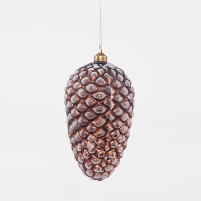 Frosted Pinecone Decoration Bronze