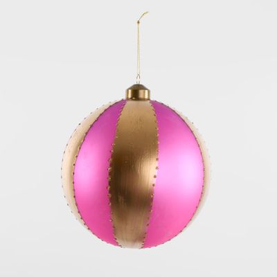 Carnival Bauble Large Fuchsia & Gold