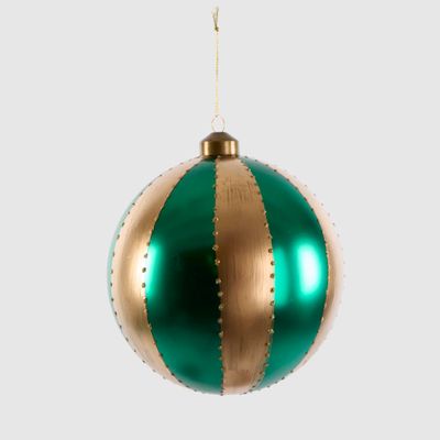 Carnival Bauble Large Green & Gold