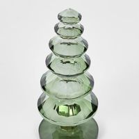 Lustre Glass Cut Tree Green