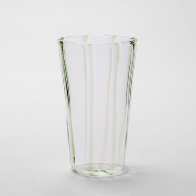 La Dolce Vita Pinstripe Glass Tumbler Green