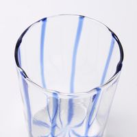 La Dolce Vita Pinstripe Glass Tumbler Blue