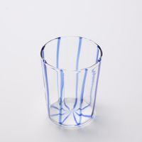 La Dolce Vita Pinstripe Glass Tumbler Blue