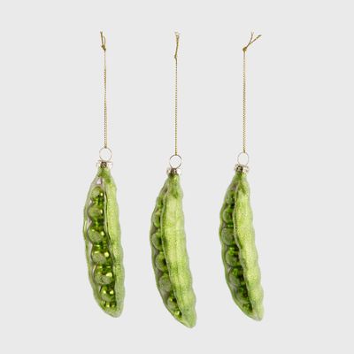 Sugared Peas in a Pod Decorations - Set of 3