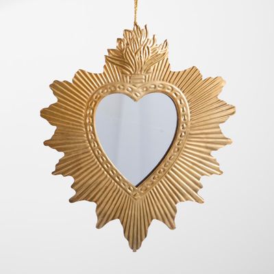 Sunburst Mirror Heart Hanging Decoration LGE