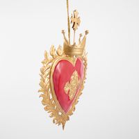 Crowned Heart Hanging Decoration Red