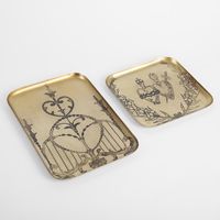 Etched Gilt Tray Square