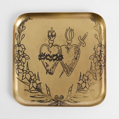 Etched Gilt Tray Square