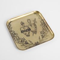 Etched Gilt Tray Square