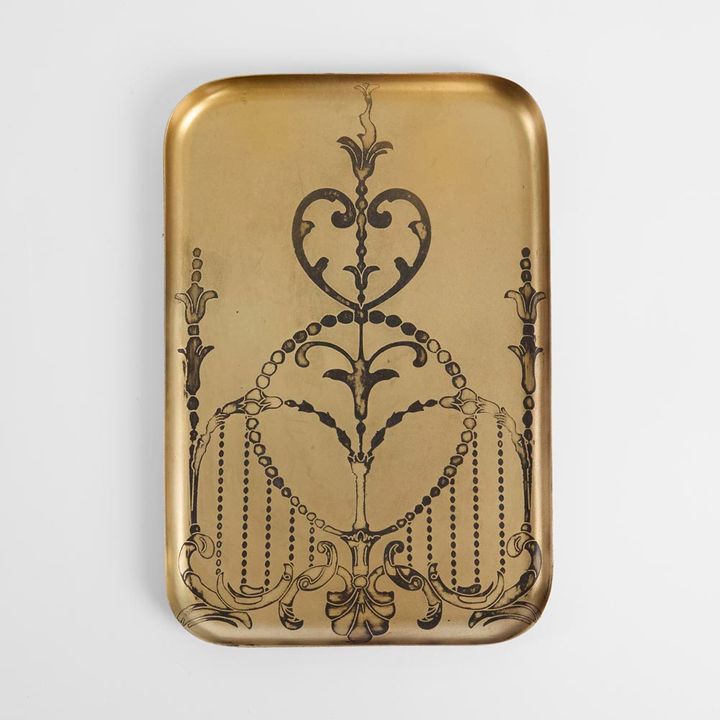 Etched Gilt Tray Rectangle