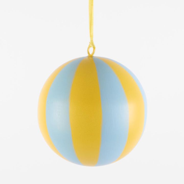 La Dolce Vita Striped Iron Bauble Small Yellow